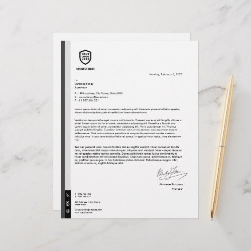 Business Logo  Minimalist Simple Clean Signature Letterhead