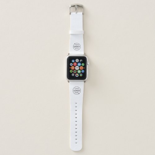 Business Logo  Minimalist Simple Clean White Apple Watch Band