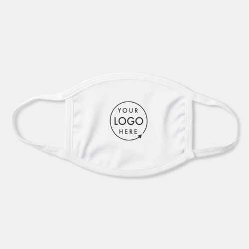 Business Logo  Minimalist Simple Clean White Face Mask