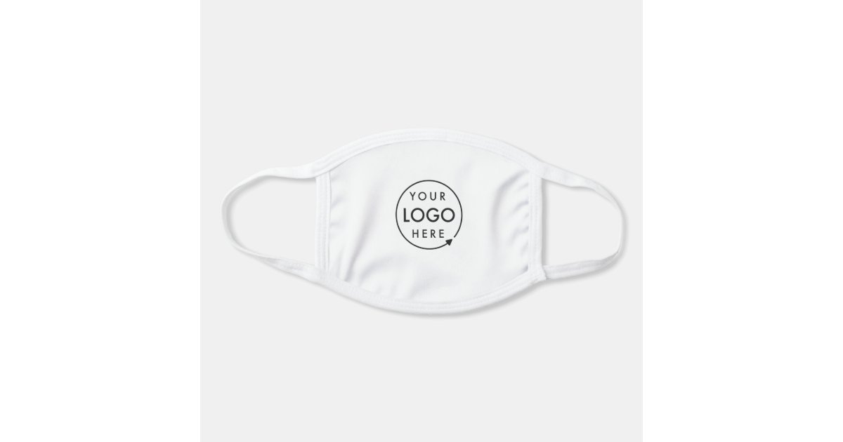Business Logo | Minimalist Simple Clean White Face Mask | Zazzle