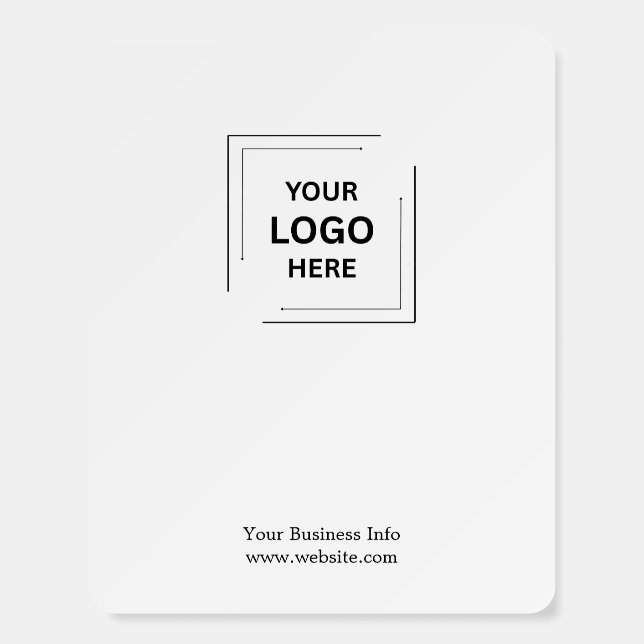 Business Logo | Minimalist Simple Clean White  Foam Board (Front)