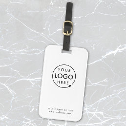 Business Logo | Minimalist Simple Clean White Luggage Tag