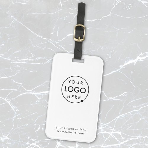 Business Logo  Minimalist Simple Clean White Luggage Tag