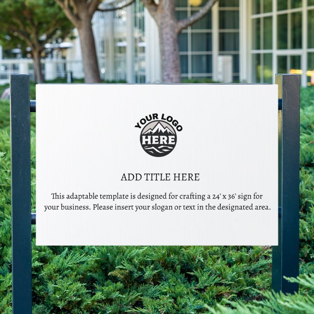 Business Logo| Minimalist Simple Clean white yard Sign (Creator Uploaded)