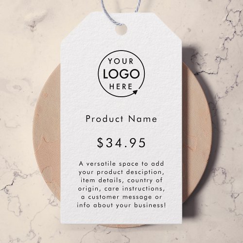 Business Logo  Minimalist Simple White Price Tags