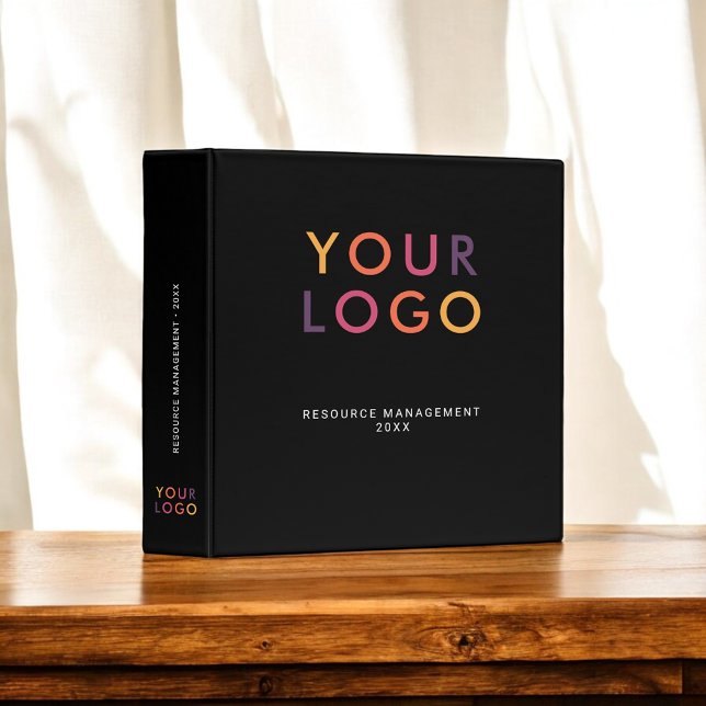 Business Logo Minimalist White 3 Ring Binder (Creator Uploaded)