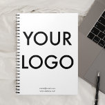 Business Logo Minimalist White Notebook at Zazzle