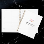 Business Logo Minimalist White Planner<br><div class="desc">Stay organized and on top of your goals with this personalized business planner. Featuring your company logo at the top, followed by your name and custom text in a sleek modern sans serif font, this planner offers a sophisticated touch to your daily planning. With ample space for schedules, to-do lists,...</div>