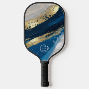 Business Logo Modern Abstract Blue Corporate Pickleball Paddle