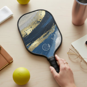 Business Logo Modern Abstract Blue Corporate Pickleball Paddle