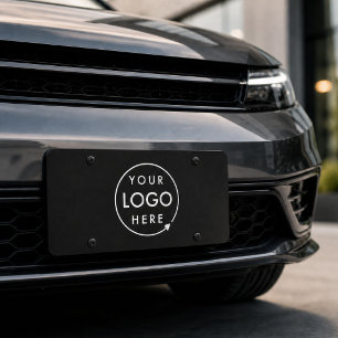 Business Logo Modern Black Professional Branded License Plate