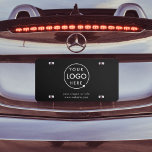 Business Logo | Modern Black Professional Branded License Plate<br><div class="desc">A simple custom black business car license plate template in a modern minimalist style which can be easily updated with your company logo and details.</div>
