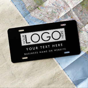 Business Logo Modern Black Professional Car License Plate