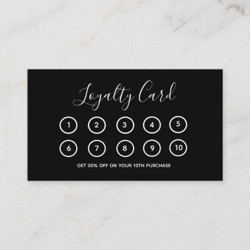 Business Logo Modern Black Professional Company  Loyalty Card