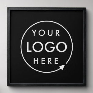 Business Logo Modern Black Professional Square Peel And Stick Photo Tile