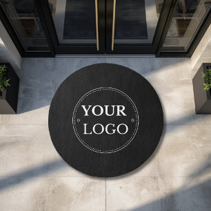 Business Logo Modern Black Promotional Outdoor Rug