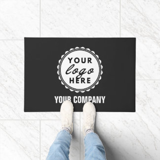 Business Logo Modern Black Promotionat Doormat