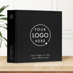Business Logo   Modern Black Stylish Professional 3 Ring Binder
