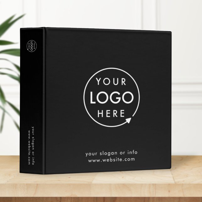 Business Logo | Modern Black Stylish Professional 3 Ring Binder (Creator Uploaded)