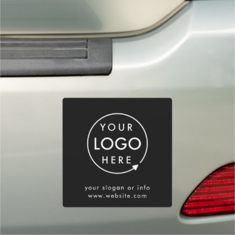 Business Logo | Modern Black Stylish Professional Car Magnet | Zazzle