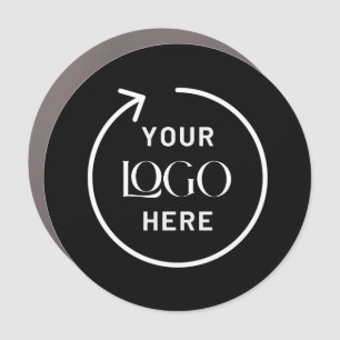 Business Logo   Modern Black Stylish Professional Car Magnet