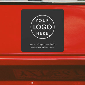 Business Logo | Modern Black Stylish Professional Car Magnet