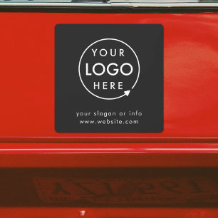 Business Logo   Modern Black Stylish Professional Car Magnet