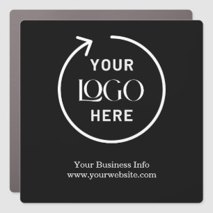 Business Logo Modern Black Stylish Professional Car Magnet