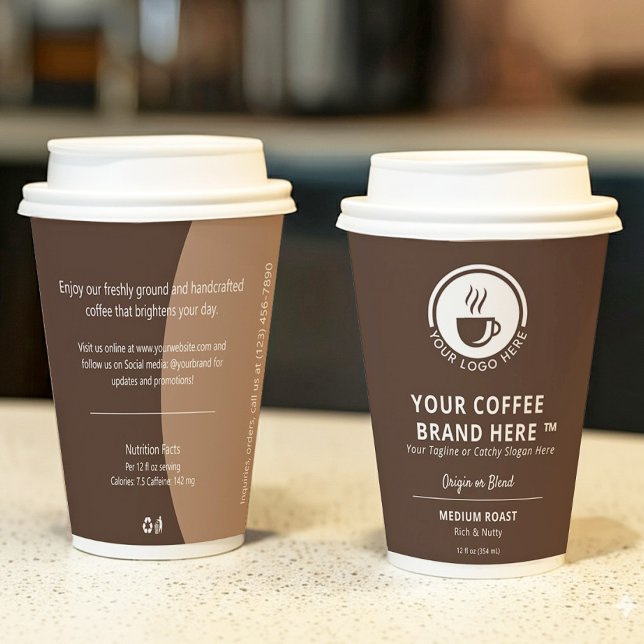 Business Logo Modern Branded Coffee Professional Paper Cups (Creator Uploaded)