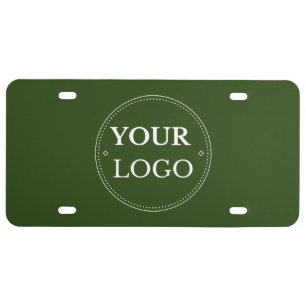 Business Logo Modern Branded Professional Green License Plate