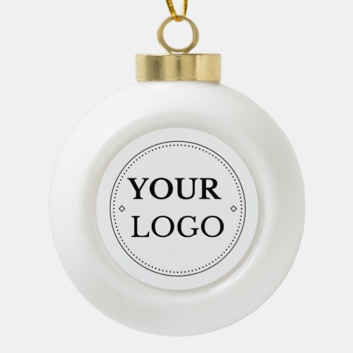Business Logo Modern Ceramic Ball Christmas Ornament