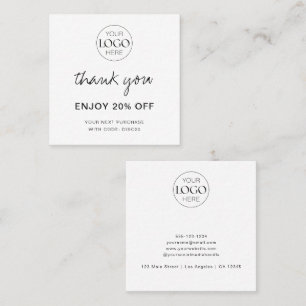 Business Logo Modern Chic Thank You Discount Card