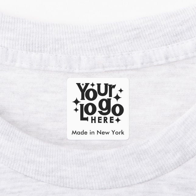Business Logo Modern Clothing Made In Iron-On  Kids' Labels (Affixed)