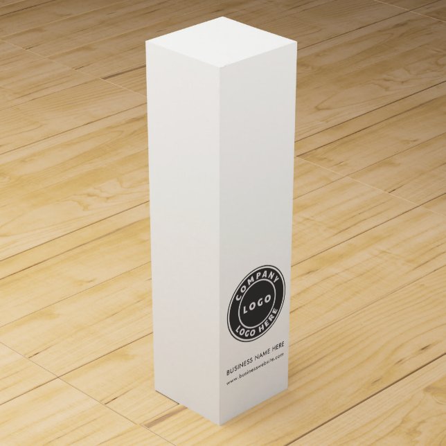 Business Logo Modern Company Employee Promotional Wine Box (Front)