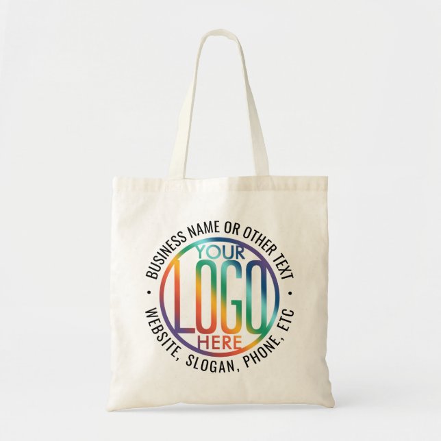 Business Logo Modern Company Professional Swag Tote Bag (Front)
