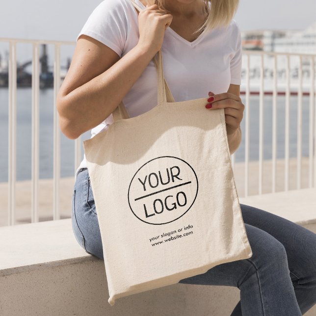 Business Logo | Modern Company Promotional Large T Tote Bag (Creator Uploaded)