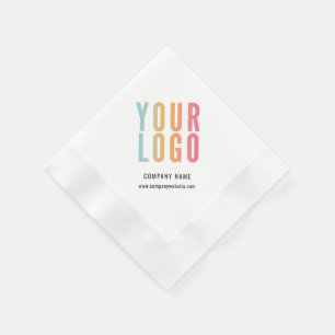Business Logo Modern Company White Napkins