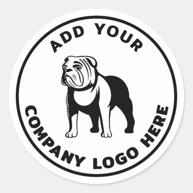 Business Logo Modern Corporate Custom Classic Round Sticker (Front)