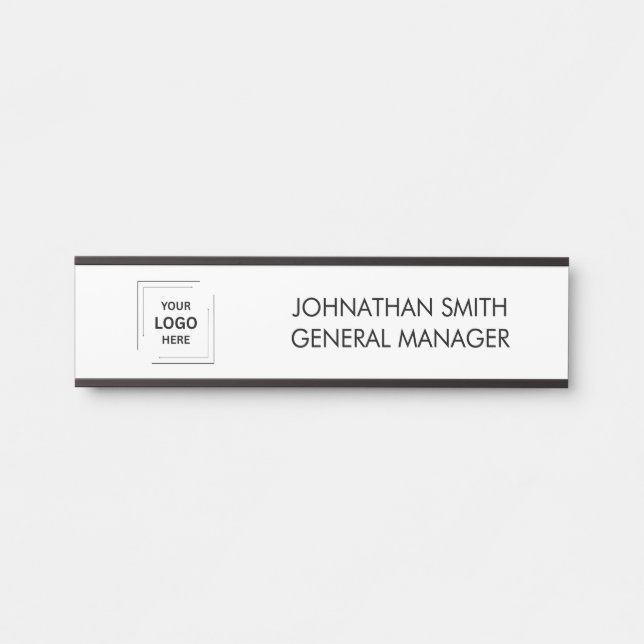Business Logo | Modern Custom Employee Staff Door  Sign (Front)