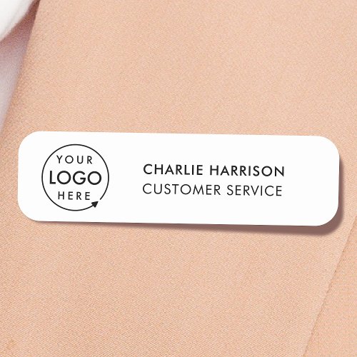 Business Logo  Modern Custom Employee Staff Name Tag