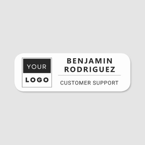 Business Logo Modern Custom Employee Staff Name Tag