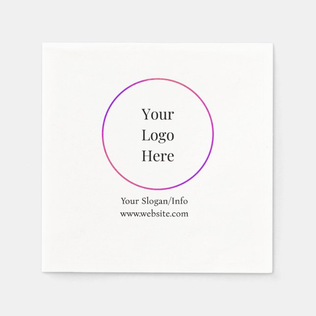 Business Logo Modern Customizable Templates Napkins (Front)