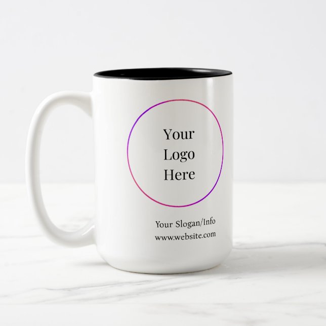 Business Logo Modern Customizable Templates Two-Tone Coffee Mug (Left)