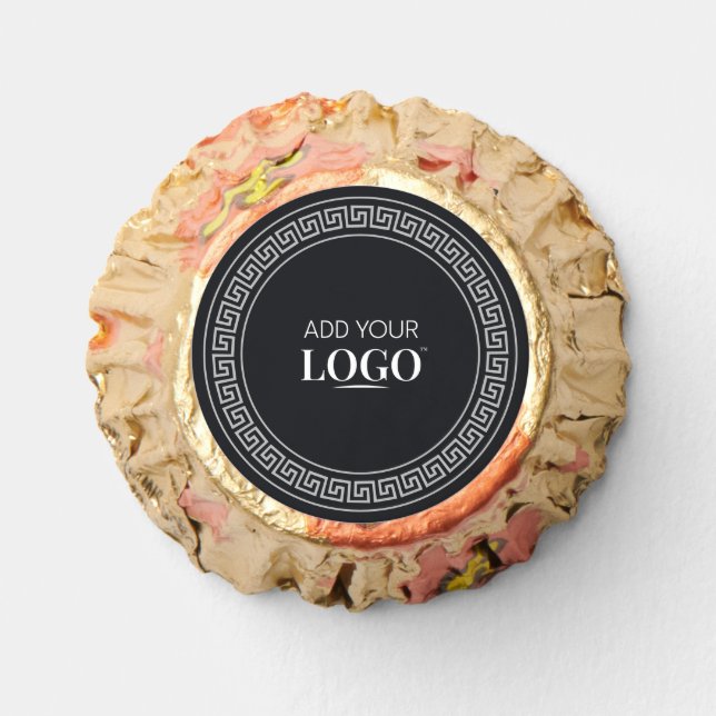 Business Logo Modern Elegant Black Greek Key Chic Reese's Peanut Butter Cups (Front)