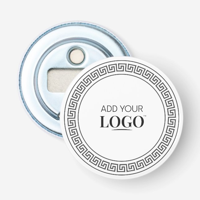 Business Logo Modern Elegant Stylish Greek Meander Bottle Opener (Front)