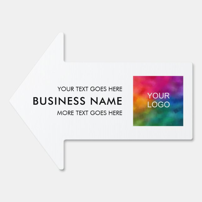 Business Logo Modern Elegant Template Arrow Yard Sign (Front)