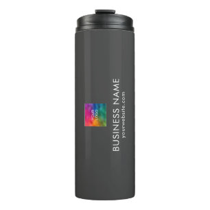 Business Logo Modern Elegant Top Custom Template Thermal Tumbler