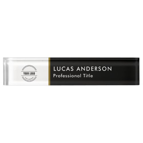 Business Logo  Modern Employee Manager Title Desk Desk Name Plate