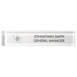 Business Logo Modern Employee Manager Title Desk Name Plate