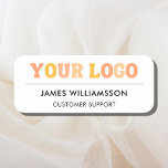 Business Logo Modern Employee Staff Magnetic Name Tag<br><div class="desc">Are you looking for professional business name tags for your store or company? Check out this Business Logo Modern Employee Staff Magnetic Name Tag. You can add your own logo, name by clicking the personalize button or customize even further, like the font style and colors by using the design tool....</div>